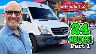 Eating Sheetz Gas Station Food for 24 Hours 🚐🍔🇺🇸 Part 1