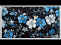 Blue and White Flower Oil Painting | 4K Frame TV Art | TV wallpaper Art | TV Screensaver Art | 2Hrs