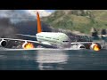 Engine exploded  emergency landing on water failed airplane crashes  landings besiege plane crash