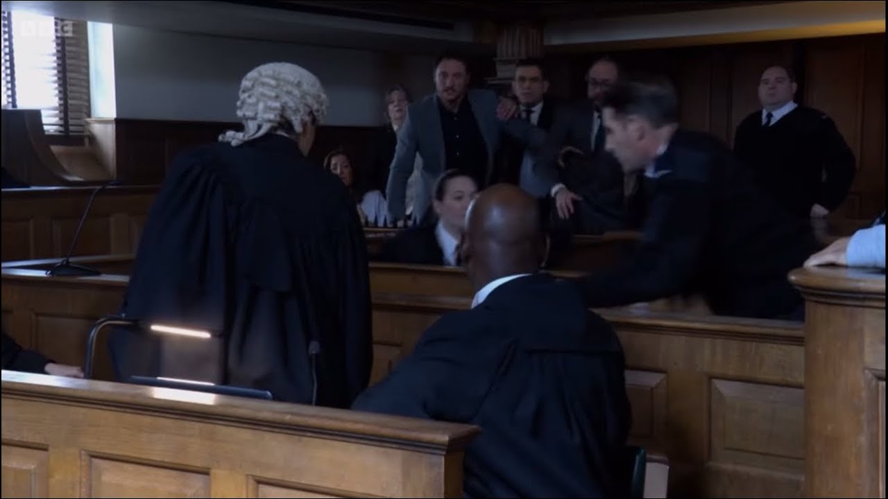 Eastenders Sonia faints at court as she is stressed about Reiss interrupting the trial and her baby