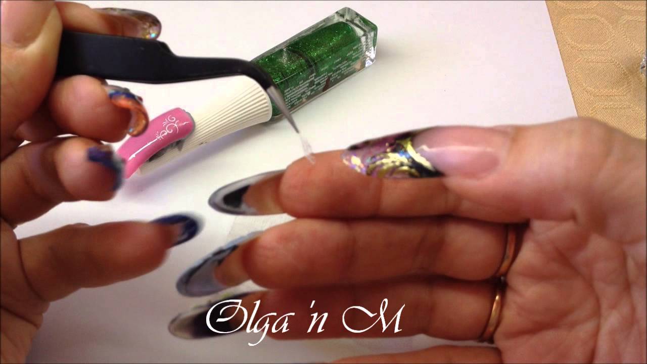 Water decal on gel polish YouTube