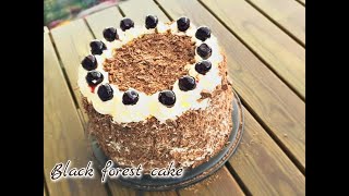 كيكة بلاك فورست الشهيرة | كيك الشوكولا بالكرز | Black forest cake