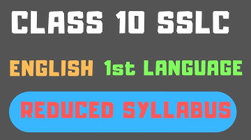Class 10 SSLC Reduced Syllabus - 2021/2022 | English | 1st Language