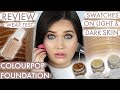 COLOURPOP Foundation WEAR TEST + Swatching Light & Dark Skin!