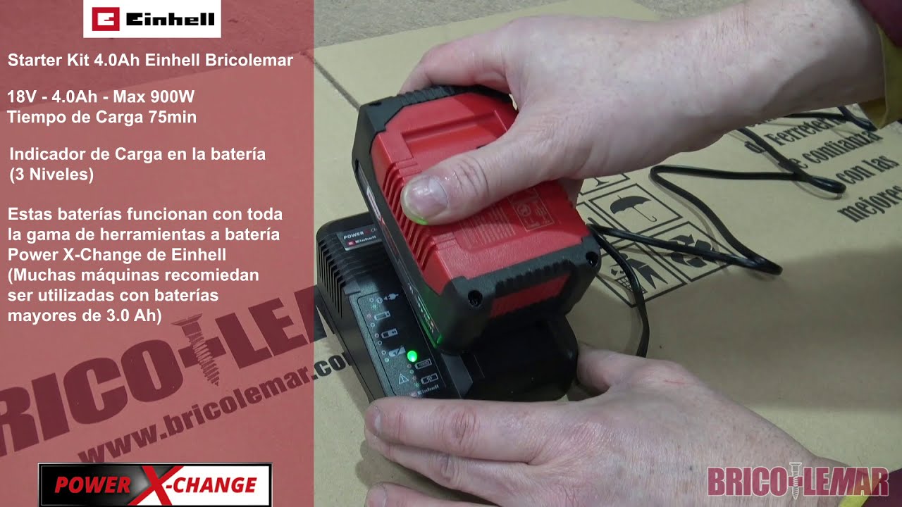 Starter Kit Power X Change de Einhell (Batería 4 Ah + Cargador) Unboxing y  funcionamiento 