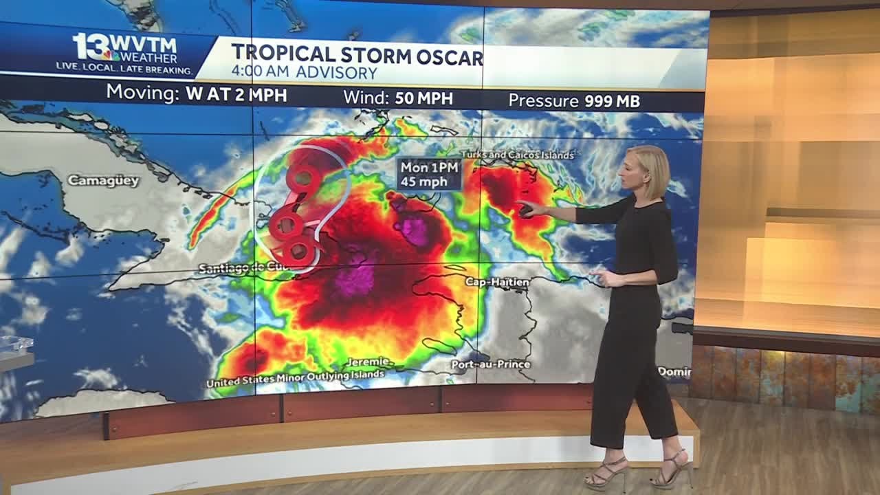 Tracking the Tropics: Tropical Storm Oscar barely moving - YouTube