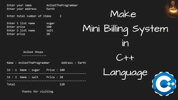 Billing System in c++ language || C++ language