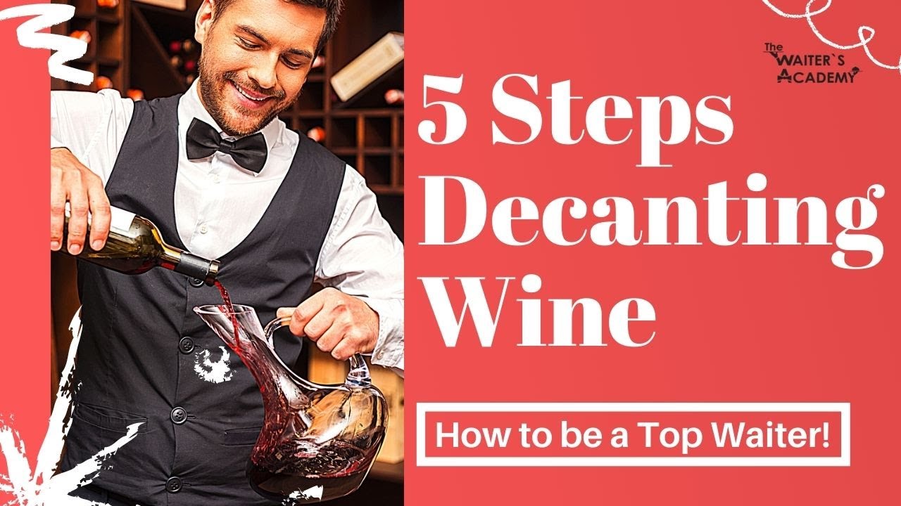 Decanting Wine! How to decant wine as a restaurant server! Wine service procedures! Food server