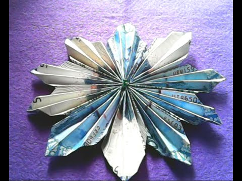  Origami  uang cara membuat origami  bentuk bunga  Money 