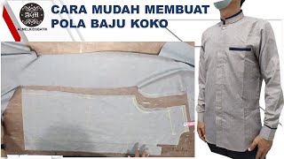 CARA MUDAH MEMBUAT POLA BAJU KOKO DEWASA KUSUS BUAT PEMULAdiy indonesia sewing