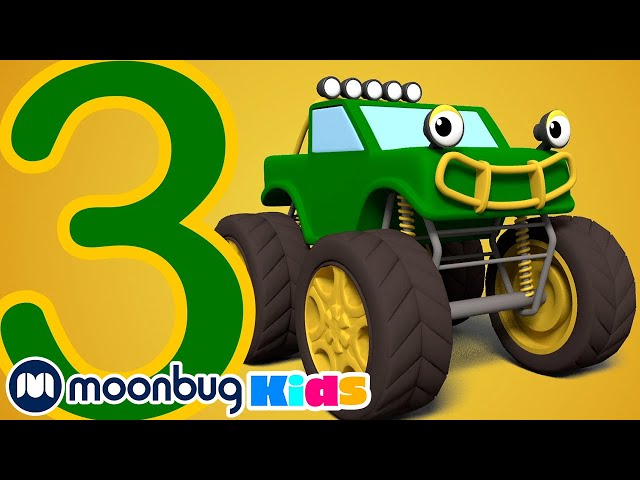 Five Little Monster Trucks Song, Learning Vehicles, Kids Song