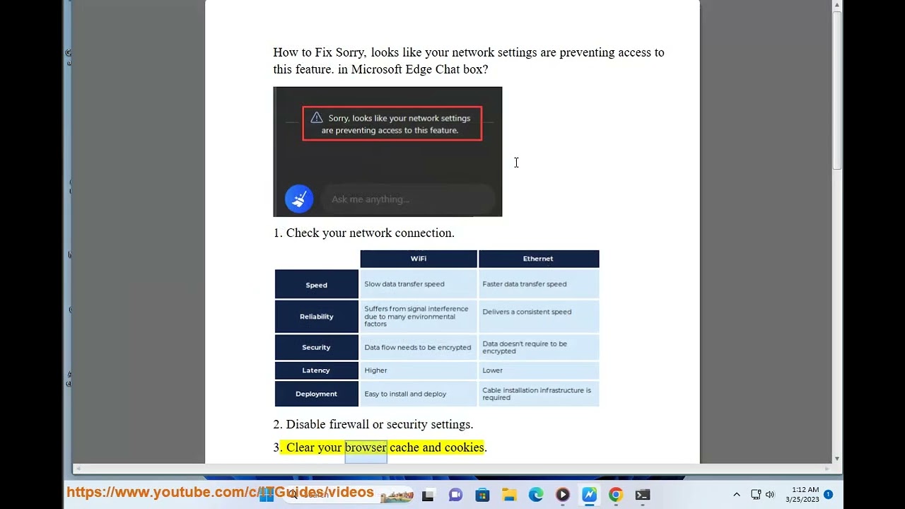 Fix looks like your network settings are preventing access to this feature in Microsoft Edge Chat