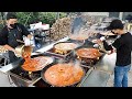24개 초대형 솥뚜껑으로 만드는!?  웨이팅은 기본 줄서서 먹는 역대급 솥뚜겅 닭볶음탕 / amazing spicy chicken soup / korean street food