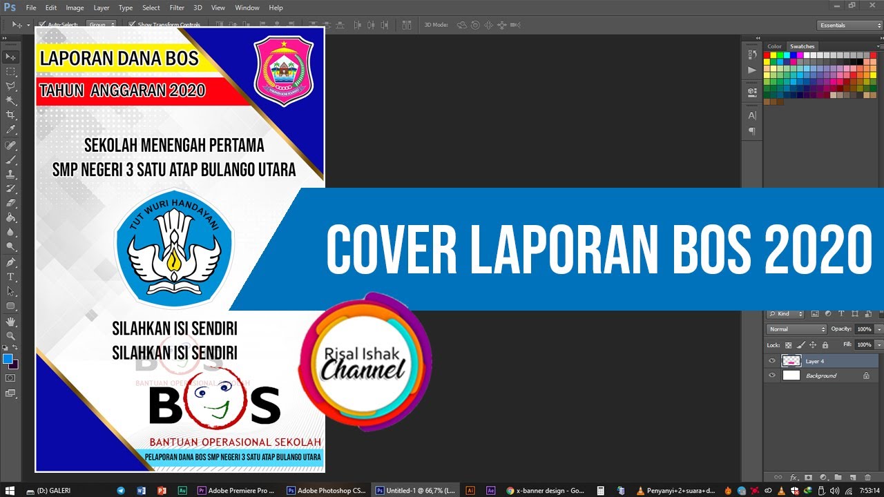 MEMBUAT COVER LAPORAN BOS [ Part1 ] PADA ADOBE PHOTOSHOP - YouTube