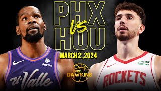 Phoenix Suns vs Houston Rockets Full Game Highlights | March 2, 2024 | FreeDawkins