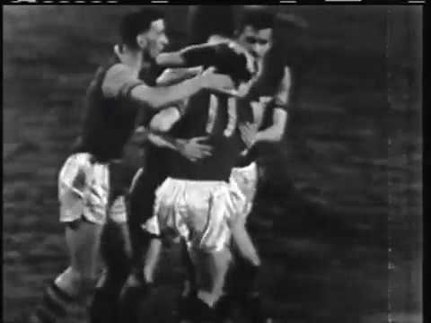ECCC 1960-61. Quarter-finals. Burnley FC - Hamburger SV - 3:1. Highlights.