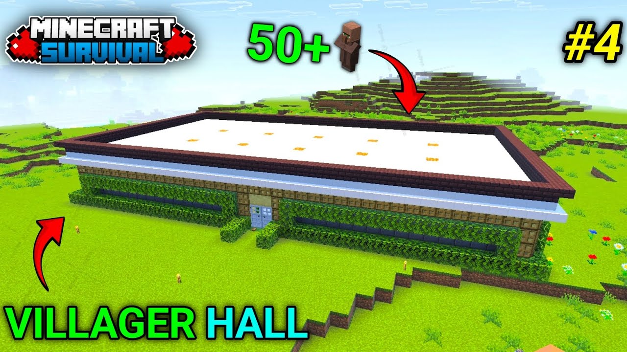 I BUILD VILLAGER HALL IN MINECRAFT PE || MINECRAFT TRADING HALL
