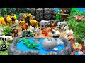 Animal lego small world with playmobil  wild jungle animals cow tiger kangaroo