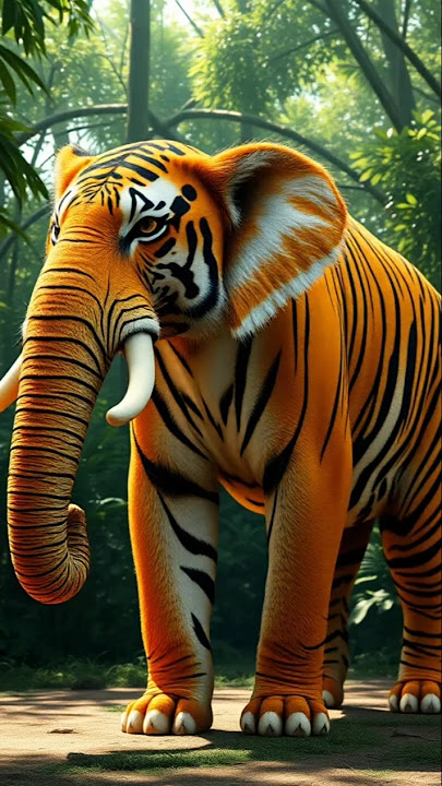 Tiger vs Elephant - Animal Fusion #tiger #elephant #animalfusion