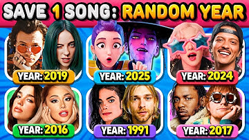 Save One Song: RANDOM YEAR (6 Songs Challenge) | Music Quiz 2025 ✨