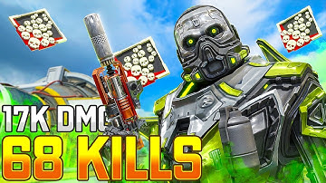INSANE Caustic 68 KILLS and 17,000 Damage Apex Legends