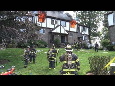 VIDEO (UPDATE): Firefighter Hospitalized In New Milford Townhouse Blaze