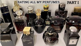 GOING THROUGH MY WHOLE PERFUME COLLECTION  PART I (ALL MY BLACK BOTTLES) | PERFUME COLLECTION 2021