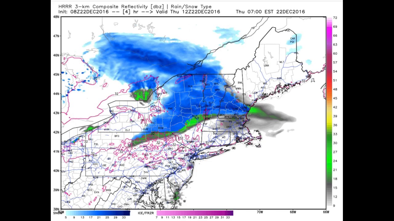 Snow coating of roads Morning Commute 12-22 - YouTube