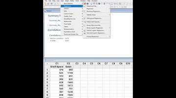 Correlation and Simple Linear Regression in Minitab