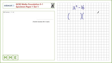GCSE Maths EDEXCEL Specimen Set 1 Foundation     Paper 1   Q28 Factorising quadratics