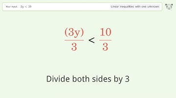 Solving Linear Inequalities: 3y is Smaller Than 10
