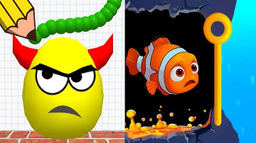 Draw to Smash Puzzle Game VS Save The Fish Teaser Logic Puzzle || Gameplay Max Level!