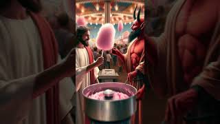 Jesus vs Devil - A cute showdown in the world of pink girls.#jesus #jesuschrist #catholic