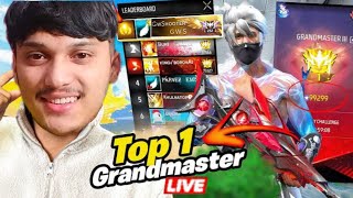 🔴[Live] Dominating Top 1 Grandmaster V Badge Lobby🗿😤Serious Grandmaster Pushing😡-Garena Free Fire !!