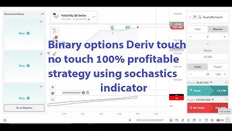 Binary options Deriv touch no touch 100% profitable strategy using sochastics indicator