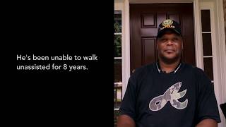 Disabled veteran learns to walk again