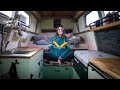 Solo female van life tour  beautiful diy build with everything she needs