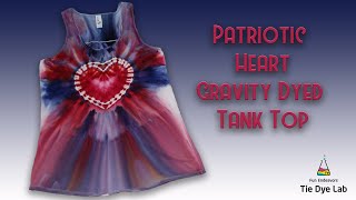 Patriotic Gravity Dyed Heart Tank Top (Ice Dye)