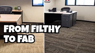 Reviving a Filthy Office Carpet: Deep Clean Transformation!