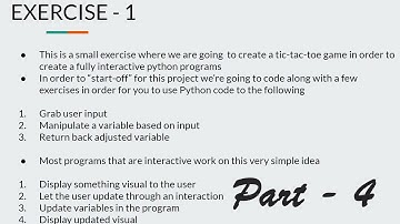 Tic Tac Toe Game using Python | Exercise - 1 | Part - 4