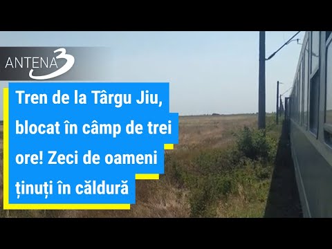 Tren de la Târgu Jiu, blocat în câmp de trei ore! Zeci de oameni ținuți în căldură