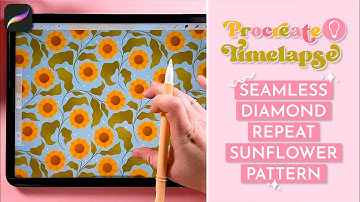 Procreate Seamless Pattern Time Lapse: Summer Sunflowers