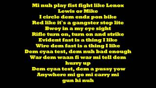 Video thumbnail of "Vybz Kartel - Cya Test We Lyrics [Phase One Riddim] August 2014"