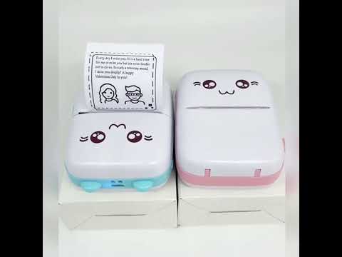 Міні принтер дитячий портативний бездротовий для термодруку фото наклейок етикеток телефону, видео 1