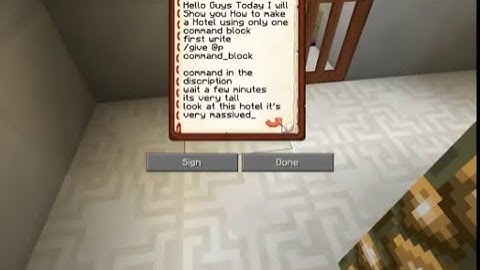 How to make a Hotel using one command block in minecraft