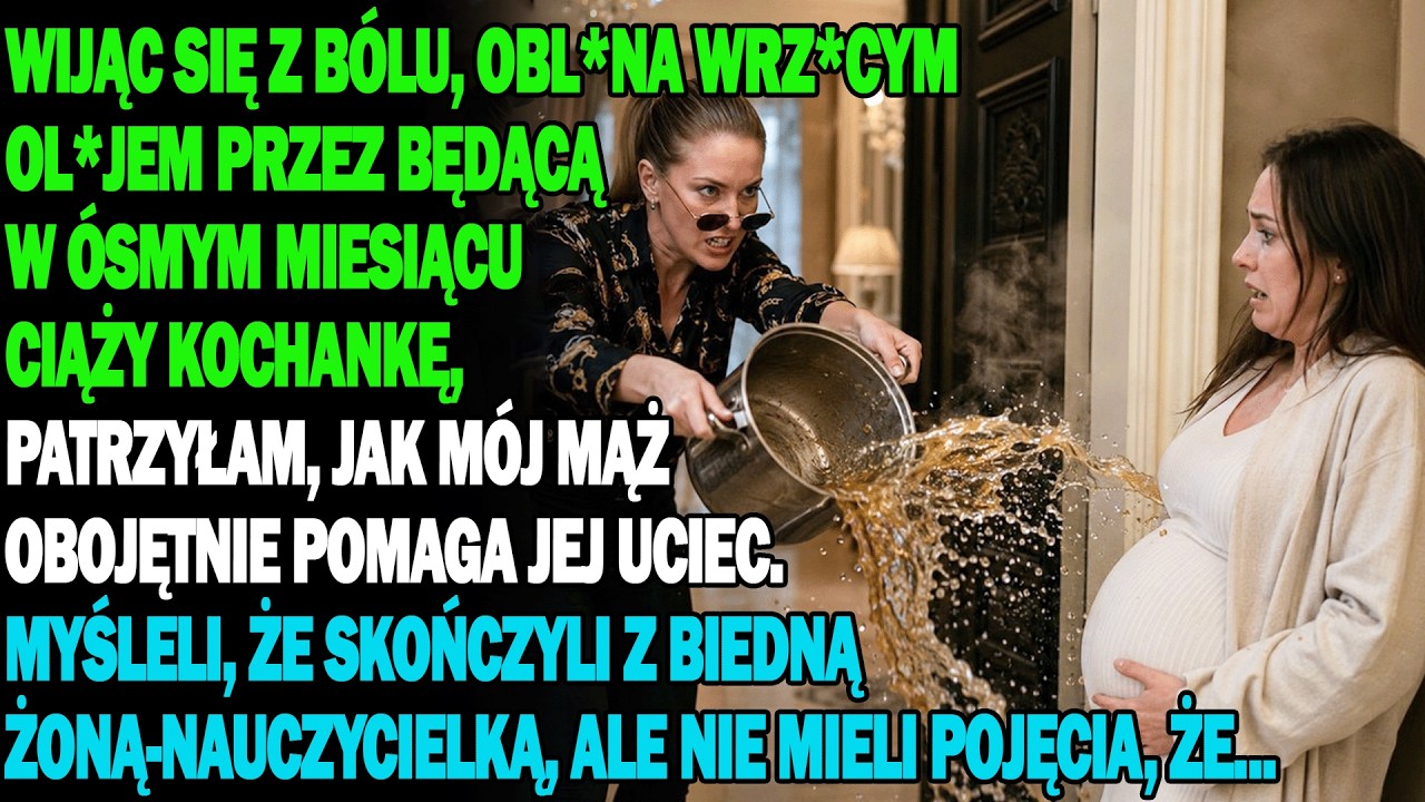Był zwykły wtorek, kiedy wrzący olej przeciął powietrze, zanim zdążyłam krzyknąć. Stałam w przedpokoju, w ósmym miesiącu ciąży, w koszuli nocnej, a kochanka mojego męża patrzyła na mnie z...