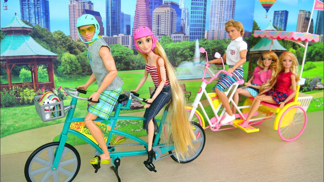 Bratz Kidz Tandem Bike. Barbie Kelly на велосипеде.