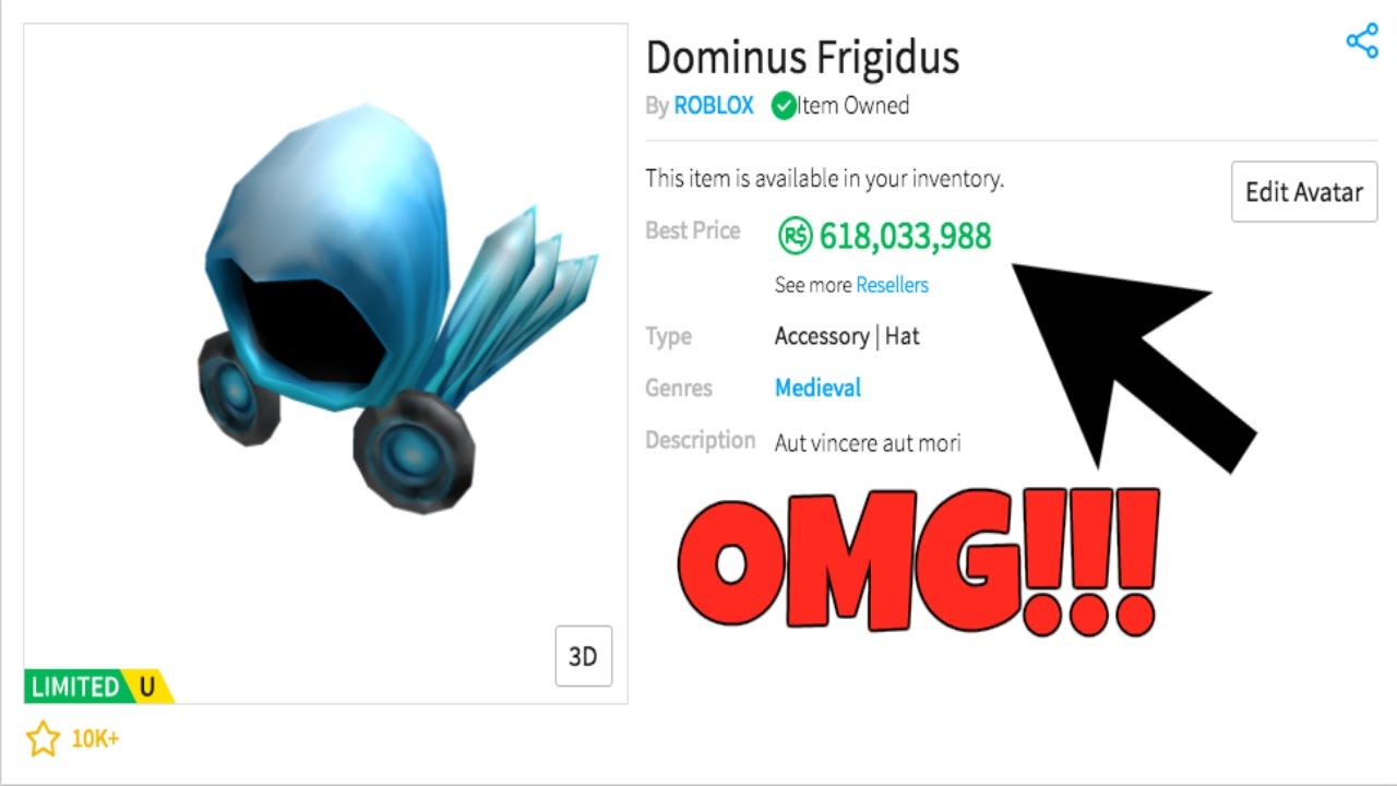 Buying Dominus Frigidus Roblox Youtube - dominus cool roblox avatars
