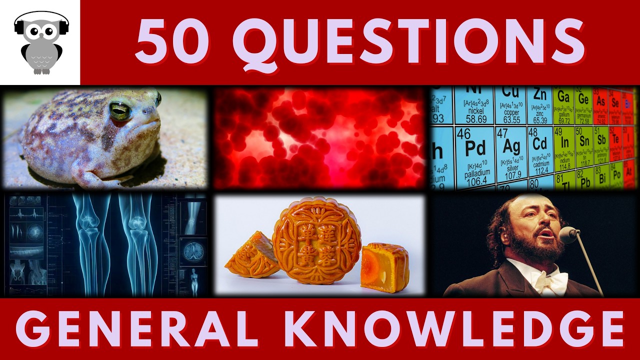 General Knowledge Quiz Trivia #248 | Desert Rain Frog, Periodic Table, Leg Bone, Mooncake, Pavarotti