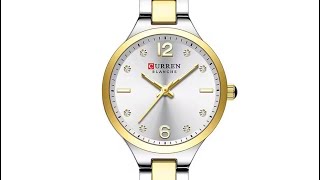 Curren 9105 Ladies Chain Watch- Silver Dial- Den Bezel- Silverden Chain- Cr990Cf